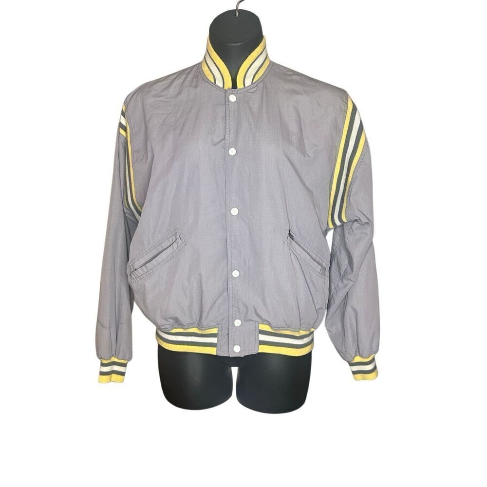 Sasson Men's Gray Long Sleeve Snap Bomber Jacket Size Medium